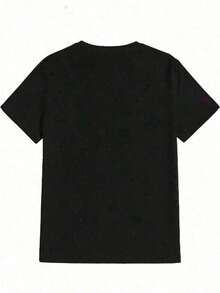 Camiseta Casual Mujer - Algodón 100% Suave, Estampado Moderno, Ideal para Todo Momento  Liso    Casual    Ninguno    Diario - Negro - Ver 2
