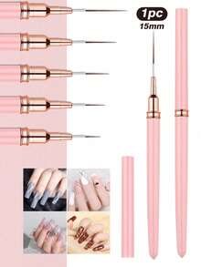 7/9/11/15/25毫米美甲线笔套装，法式条纹3D贴纸线笔 - DIY绘图笔UV凝胶笔，8支渐变法式美甲笔，简约花卉美甲设计，美甲工具，美甲用品，美甲笔 - 粉色 - 查看 7