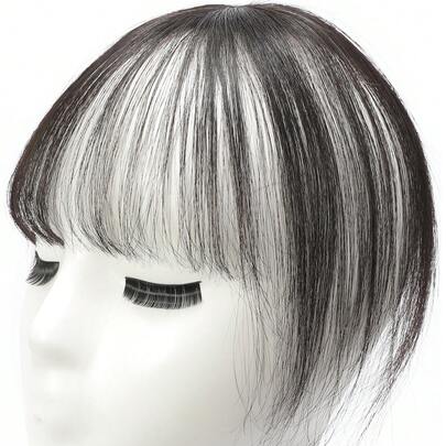 Tóc giả thẳng Swiss Net 4x6CM làm từ tóc thật, vô hình, thoáng khí, tăng độ phồng cho tóc cho nữ, hai kiểu tóc giả bằng tóc thật có mái - Tóc giả kẹp vào trông tự nhiên cho nữ, tóc giả bóng mượt, kẹp chắc chắn