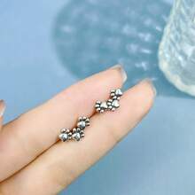 1 对动物爪耳钉，可爱狗和猫爪设计，女士时尚珠宝，圣诞节和四季的完美礼物 - 銀色 - 查看 7