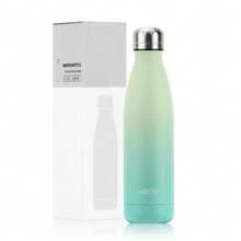 1 件 WATERSY 不锈钢保温水瓶，双层金属真空瓶，保冷 24 小时，保温 12 小时，金属运动水壶 500 毫升，适用于户外、工作、健身房、学校 - 彩色 - 查看 19