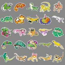 1 Pack Of 50 Lizard Animal Cartoon Luggage Stickers Personality  Graffiti Laptop Car Decoration Halloween School Season Label Process Stickers