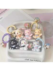 Keychain Student Backpack Cute Pendant Girl Bag Accessories - trắng - Xem 4