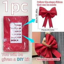 1pc Extra Large 50cm X 75cm (19.7" X 29.5") Elegant Red Decorative - Oversized Plastic Bow, Suitable For Christmas Tree, Wedding, Party, New Year, Valentine's Day - Indoor/Outdoor Hanging Decor, No Power Needed, Easy To Hang With Ribbon - Fits Home, Entryway, Photo Backdrop - Suitable For Beginners And Experts, Holiday Decor, Decorative Bow Design, Holiday Decoration Home Decor Christmas Decorations Room Decor
