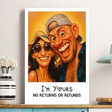 Caricature Wall Art For Funny Couples - Custom Cartoon Drawing From Photo - Personalized Photo Poster - As Shown - View 13