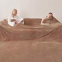 Oversized King Fleece Blanket 120x120 Inches Soft Cozy Warm Giant Extra Large 10'x10' Blanket For Bed Sofa Couch Travel Camping California Huge Flannel Big Throw Blanket Brown