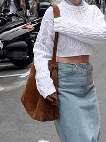 Túi xô cỡ lớn màu nâu kiểu vintage mới năm 2025, có thể dùng làm túi đeo vai, túi xách tay, túi đeo chéo, túi công sở hàng ngày cho nữ, túi xách thời trang cho sinh viên, phù hợp cho công việc, mua sắm và sử dụng hàng ngày, túi nữ phong cách Bohemian, hoàn hảo cho các buổi biểu diễn cao bồi và các dịp khác, túi nữ retro, túi nữ cỡ lớn thời trang mới. - màu nâu - Xem 6