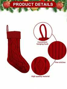 8Pcs Large Christmas Stockings With DIY Wood Name Tags, 18 Inch Large Stockings Xmas Hanging Decorations With Christmas Stocking Tags For Xmas Party Decor Decorations - Multicolor - View 8