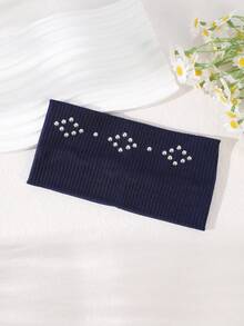 1 件宽纯色水钻菱形头带，复古街头嘻哈风格，别致简约的设计，时尚配饰，女士围巾秋季发带运动发饰女式头巾休闲吸汗带秋季发带冬季度假装女士 - 彩色 - 查看 10