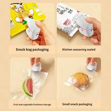 1 Snack Packaging Bag Sealing Machine, Built-In Lithium Battery USB Charging Small Household Sealing Machine, Portable Mini Sealing Machine For Picnics And Outings, Hand Pressure Plastic Sealing Machine, Plastic Bag Sealing Tool, Suitable For Resealing Potato Chip Bags, Biscuit Bags, Snack Bags, With Built-In Magnetic Suction Function, Comes With A Charging Cable, Very Suitable For Family And Travel Use
