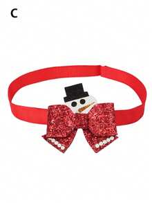 1 件圣诞限量版宠物领结，红色带有圣诞元素，迷你可爱领带适合宠物圣诞节，创意狗狗配饰，手工制作印刷差异属于正常现象，不影响使用 - 紅色 - 查看 13