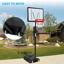 Sistema de aro de baloncesto portátil, 1,5-3 m, ajustable para niños/jóvenes, marco de PE, tablero de PVC irrompible, varillas de acero resistentes a la oxidación, fácil instalación y movilidad con dos ruedas.