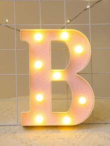 粉色LED字母数字灯,闪亮字母数字发光标志,字母A-Z,数字0-9,仙女灯,爱心,电池供电灯,最佳礼物,适合圣诞节装饰、房间装饰、卧室装饰、生日装饰、派对装饰、婚礼装饰、情人节装饰、墙面装饰和周年纪念派对,发光气球架数码相框。 - 粉色 - 查看 61