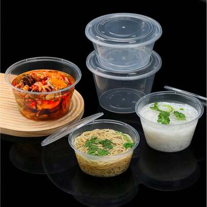 10/20pcs Disposable Food Storage Containers, Takeout Lunch Boxes, Leftover Meal Containers, Microwave , Suitable For Home, Outdoor Gatherings, Office Lunch, Takeout, Birthday Parties, Camping