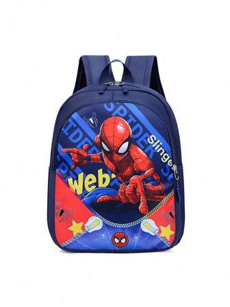 Sac à épaule pour enfants avec imprimé de dessin animé Spider-Man Marvel, sac à dos de voyage