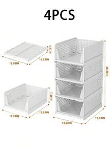 衣物收纳整理，可堆叠塑料收纳盒，可折叠衣柜抽屉/可堆叠衣柜收纳架，衣柜架收纳架和塑料抽屉收纳架，衣柜收纳架，橱柜，厨房和办公室壁橱收纳架