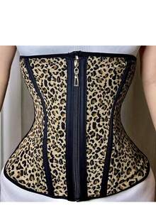 1pc Women's Fitness Training Dance Yoga Shapewear, Leopard Print Waist Belt, Shaping Bodysuit Waist Cincher Slim Waist Belt Mesh - Multicolor - View 2