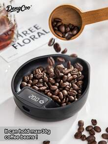 Dengcoo 1个可充电ABS材质咖啡秤、茶叶秤、珠宝秤，高精度0.1克数字秤，二合一咖啡豆托盘和秤，带去皮功能，适用于手冲咖啡和意式浓缩咖啡 - 電子秤 - 查看 2