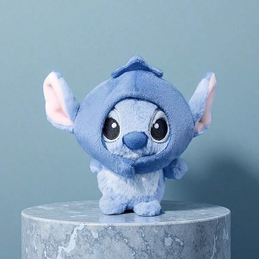 Miniso Móc khóa hình Stitch đội mũ trái cây số 4 của Disney, dây đôi. Thiết kế Stitch cổ điển kết hợp với chiếc mũ trái cây, đầy sáng tạo, hoàn hảo để trang trí ba lô và móc khóa (1 chiếc). - Màu xanh lam - Xem 1