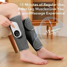 LOVEWE 1 PC Cordless Leg Massager With 3 Intensities And Heat Function, Air Compression Leg Massager With Adjustable Settings, Easy To Use Foot Calf Thigh Knee Massager, Portable Leg Massager For Home And Office Use - 灰色 - 查看 1