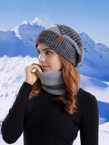 JOYLORD Women's 2-Piece Hat And Scarf Set / Single Hat / Dual-Color Thick Warm Ear Protection Knit Beanie, Autumn/Winter Valentines Gift,Summer,Beach,Holiday,Travel - 9971 - View 16