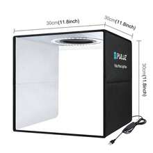 Foldable Photo Studio Light Box 30x30x30cm Portable Mini Shooting Tent Kit With LED Ring Light, CRI97, 6 Color Backdrops & Dimmable Lighting For Jewelry, Product Photography, Online Sellers - 1ft * 1ft - View 12