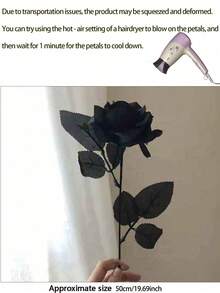 20/10/6pcs Artificial Black Flowers Rose Fake Silk Flowers With Long Stem Family Wedding Party Halloween Goth Dark Department Decoration Outdoor Photo Props Simulation Flower Dark Decoration Simulation Rose Bouquet.Gifts For Women,Wedding,Fake Flowers,Fake Plant,Living Room Decor,Living Room Decor,Birthday Gift,Home Decor Living Room,Decoration Home,Ornaments Home,Room Decor Bedroom.