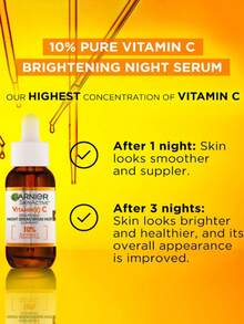 Garnier 卡尼尔亮白全效维生素 C 夜间精华，淡化黑斑，去除色素沉着，增强肌肤光泽，10% 纯维生素 C，均匀肤色，质地轻盈，易于吸收，增强抗氧化作用，亮白肌肤，夜间护肤，修复，适合所有肤质，是晚间护肤的理想选择 - 30ml - 查看 6