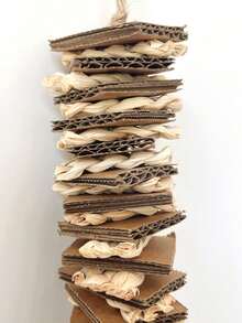 1 件手工鹦鹉玩具，纸壳，玉米壳，编织，咀嚼，绳子，牡丹，凤凰，虎皮图案，无聊救济，鸟笼挂饰（所有配件颜色随机组装） - 彩色 - 查看 4