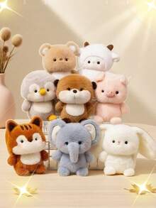 1pc Cute Plush Toys - Bear, Rabbit, Elephant, Teddy, Sheep, Office Companion, Event & Party Decoration, Lovely Gifts For Kids, Home Decor, Birthday, Independence Day, Mother's Day, Weddings