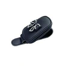 Car Sunglasses Holder, Magnetic Leather Sunglasses Clip, Car Visor Glasses Hook, Car Interior Visor Accessories,Bow Glasses Holder