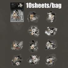 10 coli/autocolante pentru pungă, acele vremuri vechi, autocolante de fundal cu cerneală vintage, accesorii pentru albume, accesorii pentru caiete, rame foto decorative, huse pentru computer și telefon, pahare cu apă, reviste de gunoi, penare, autocolante decorative pentru birou, autocolante pentru sezonul de întoarcere la școală, rechizite școlare