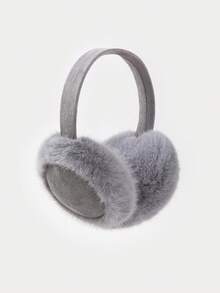 1pc Women's Deer Plush Plush Ruched Minimalist Ear Warmer, Fall / Winter - Nude - View 10