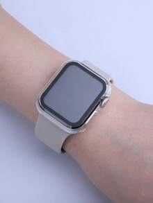 3件組適用於Apple Watch 40mm 41mm 42mm 44mm 45mm 46mm 硬PC鋼化玻璃二合一保護殼，防摔防刮全邊緣保護蓋，適合 Ultra SE Series 11 10 9 8 7 6 5 4，中性觸控靈敏智慧手錶保護殼，3色組 - 透明+透明+透明 - 查看 10