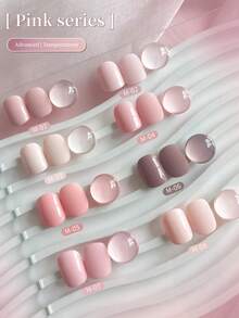 1pc 15ml Pink Series Gel Nail Polish, UV LED Soak Off Nail Gel, Holiday DIY Manicure Design, Suitable For All Seasons Nails - Multicolor - View 7