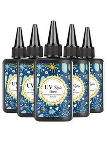100ml/200ml/300ml/400ml/500ml UV 树脂，透明 - 快速固化，无味，低粘度和硬质类型，UV 树脂适用于 DIY 珠宝制作、铸造和涂层工艺品