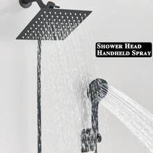 Shower Head With Handheld Spray, High-Pressure 8-Inch Rain Shower Head Set - Black - View 5