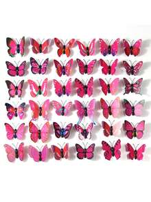 50pcs 3D Removable Butterfly Wall Stickers, Suitable For Home, Room, Bedroom, Party Decoration, 6CM