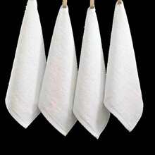 4 件装纯色手巾，25x25 厘米纯白色小毛巾，家用多功能毛巾