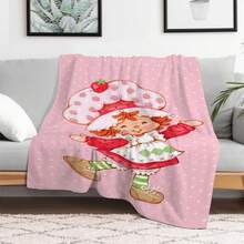 S-Strawberry Pink Shortcake Throw Blanket – Fluffy Plaid Picnic & Camping Blanket, Soft & Cozy Portable Sofa Decor, Downy King Lid Blanket For All-Season Comfort - 照片1 - 查看 11