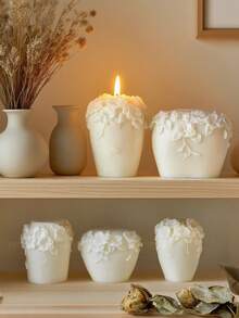 1 件圆柱形几何花卉硅胶模具 - 多用途耐热树脂/蜡烛/石膏，跨境批发、手工艺工作坊和创意 DIY 工具 - 白色 - 查看 5