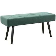HOMCOM End Of Bed Bench With XShape Design And Steel Legs  Hallway Bench For Bedroom - Green1 - View 1