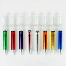 قلم حبر بشكل إبرة حقن عشوائي الألوان، قرطاسية للطلاب والمكتب، قلم توقيع - متعدد الألوان - مشاهدة 5