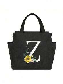 1 buc Geantă termică cu buzunar dublu Geantă de prânz cu capacitate mare, cu imprimeu de floarea-soarelui, pentru studenți, geantă termică pentru mese, geantă termică portabilă pentru picnic, geantă de prânz termică pentru birou, geantă de prânz școlară, geantă de prânz izolată pentru cutie de prânz, recipient pentru prânz pentru serviciu, birou, vacanță, pentru bărbați, pentru femei, pentru camping, cutie de prânz școlară, geantă de prânz multifuncțională pentru femei, cutie de prânz pentru școală, geantă impermeabilă pentru călătorii