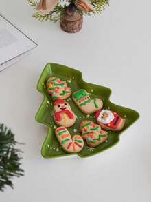 1 件陶瓷圣诞树形托盘，绿色圣诞树设计姜饼曲奇盘，适合圣诞老人圣诞树零食甜点盘，圣诞派对糖果盘圣诞装饰品圣诞装饰圣诞礼物圣诞派对用品 - 彩色 - 查看 14