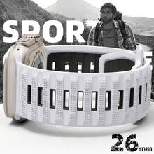 46mm/49mm/45mm/44mm/42mm 硅胶运动表带，兼容 Ultra 2/Ultra，适合男士 Series 1 2 3，防水表带适用于 Series 10 9 8 7 6 5 4 SE 3 2 1 - 白色 - 查看 3