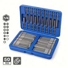 50pcs Magnetic Screwdriver Bit Set - Extra-Long 75mm, Multifunctional & Durable, Perfect For DIY & Professional Use - 藍色 - 查看 3