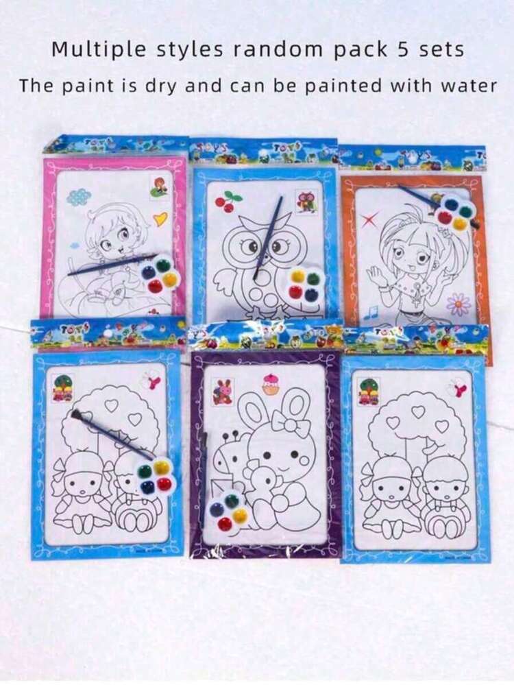20 قطعة/10 قطع/5 قطع/1 قطعة طقم رسم مع ألوان مائية صغيرة وفرش، طقم رسم مائي للأطفال قبل المدرسة، دفتر رسم، ألوان مائية، لوازم فن الرسم التعليمي، لوازم فنية تعليمية، طقم ألوان، هدية صغيرة للأطفال، لعبة، حرفة عيد الحب، هدية عشوائية للحفلات - متعدد الألوان - مشاهدة 7