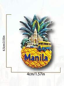 1pc 3D Fridge Magnet, Travel Souvenir From Philippines, India, Malaysia, Brunei - Multicolor - View 8