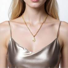 dollrinboy 1 件 14K 镀金美元符号吊坠项链，男女适用，精致不锈钢链项链，万圣节配饰礼物 - 錢 - 查看 3